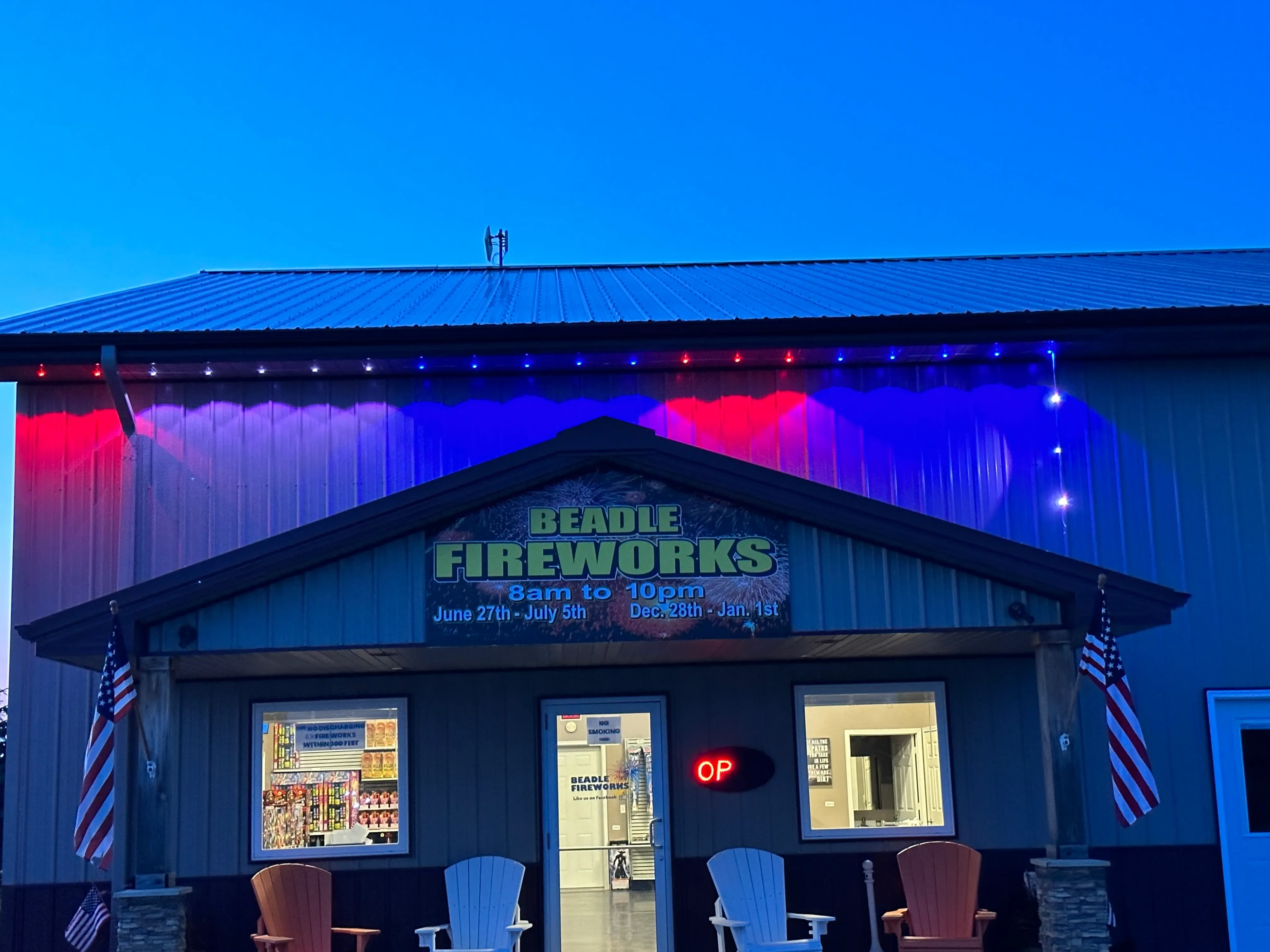Beadle Fireworks storefront close-up